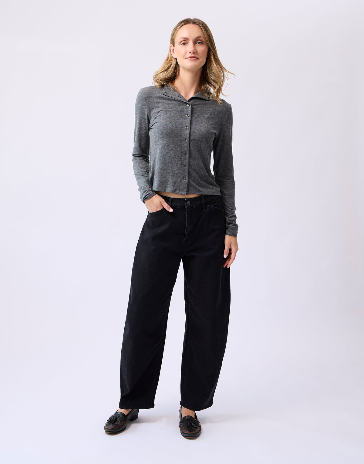 MALIA RELAXED BARREL JEANS / NOCTURNE