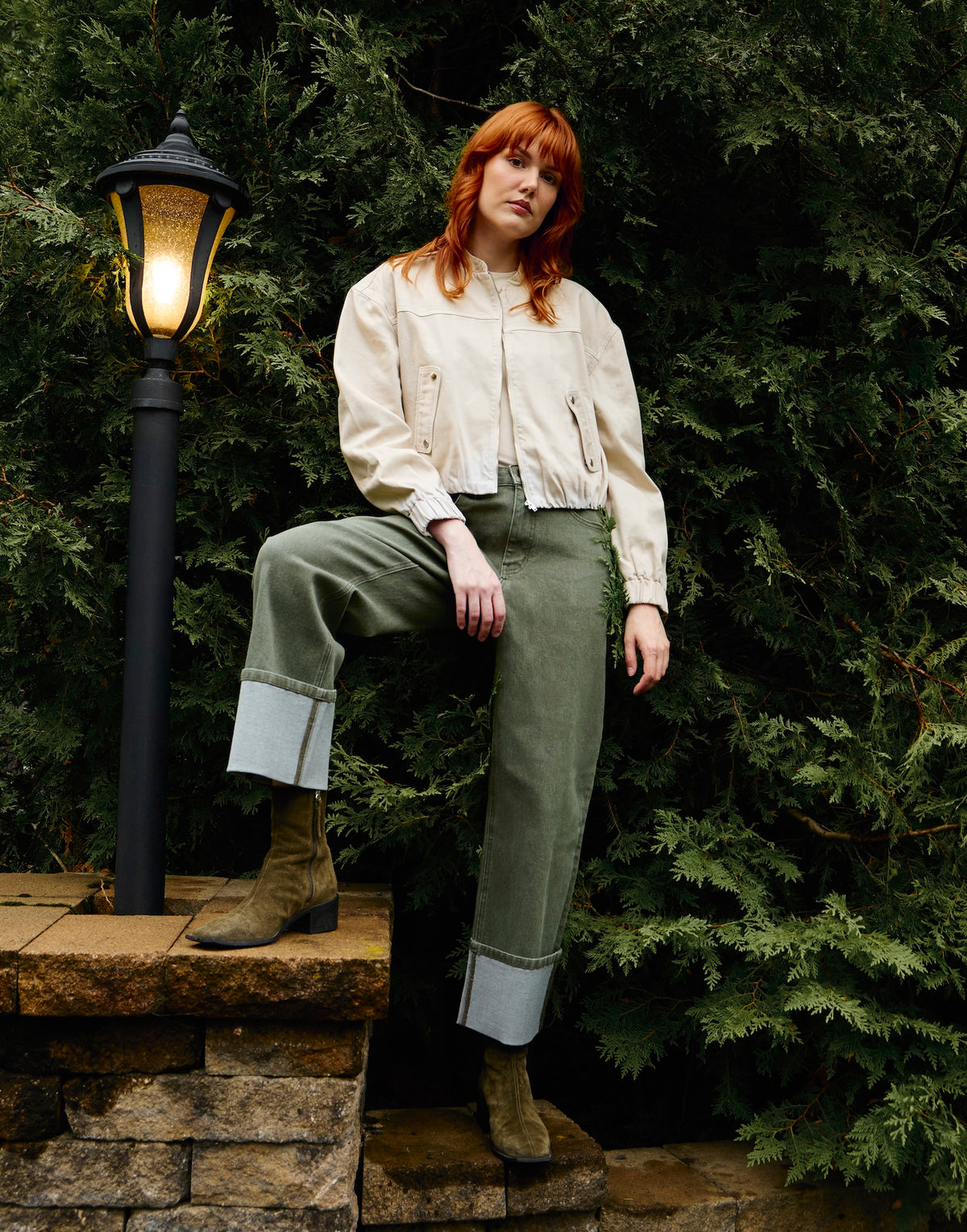 LILY WIDE LEG JEANS / FOREST