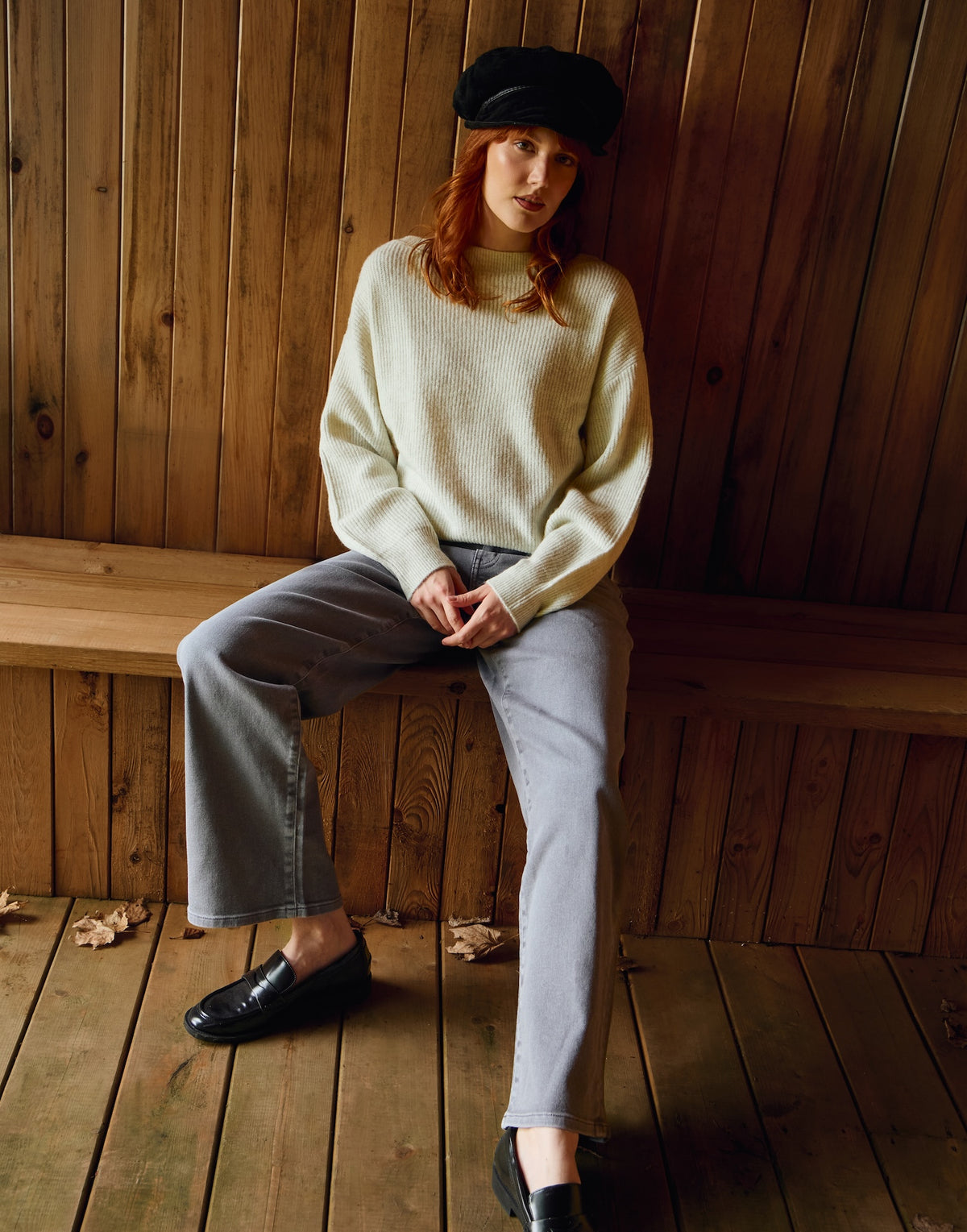 GABBY LOOSE STRAIGHT JEANS / FOG coal