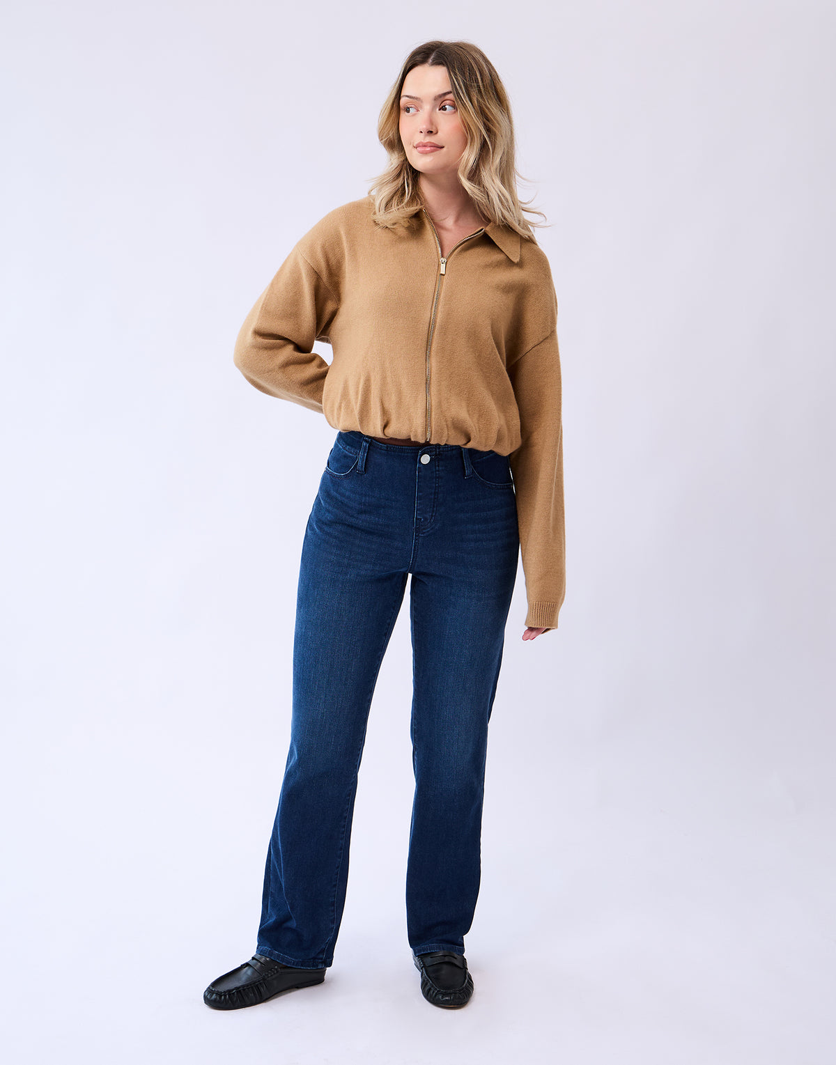 CHLOE STRAIGHT PULL ON JEANS / DARK