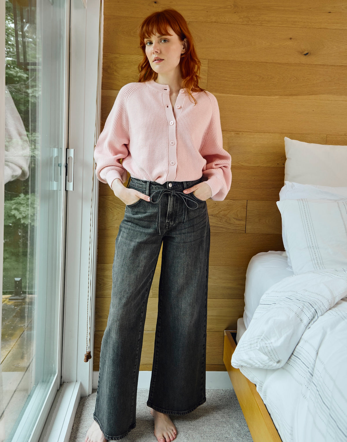 LILY WIDE LEG JEANS / STONE