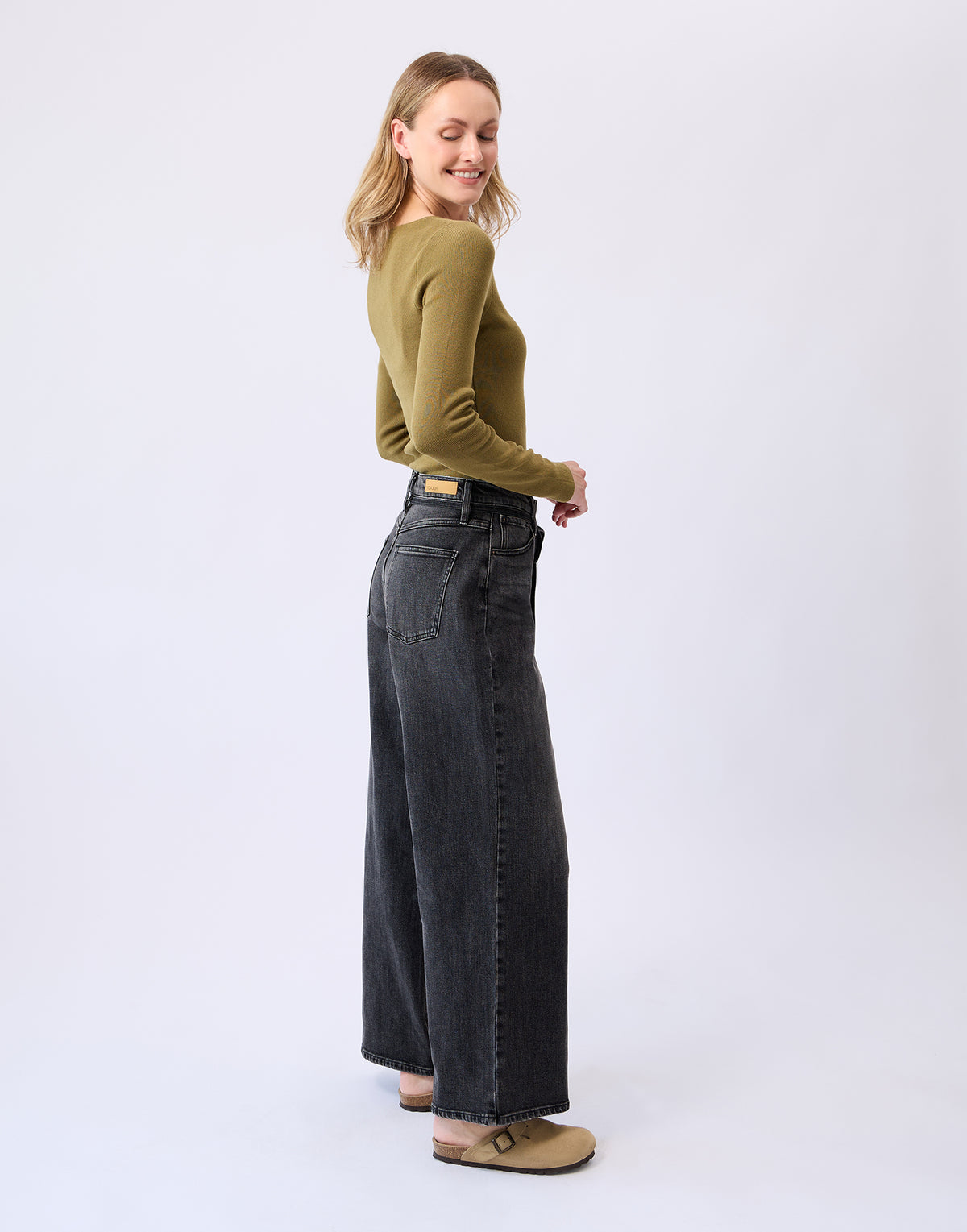 LILY WIDE LEG JEANS / STONE