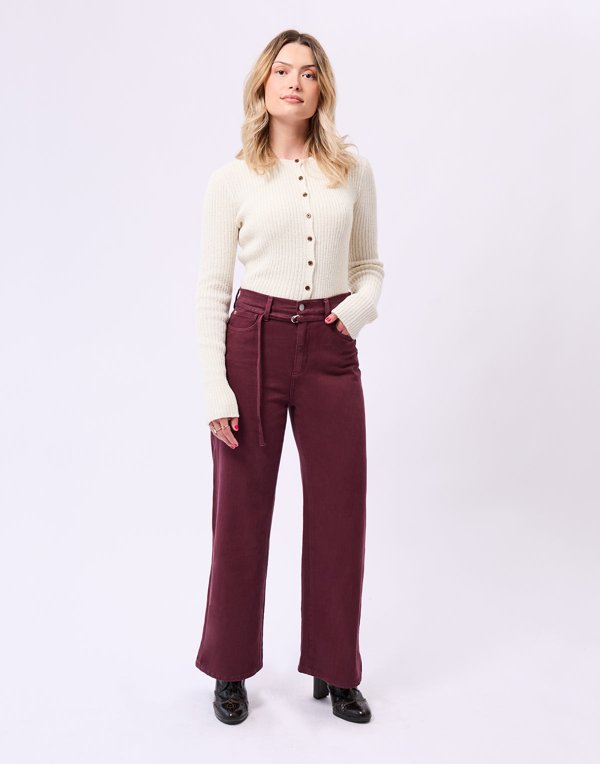 LILY WIDE LEG JEANS / CHALET