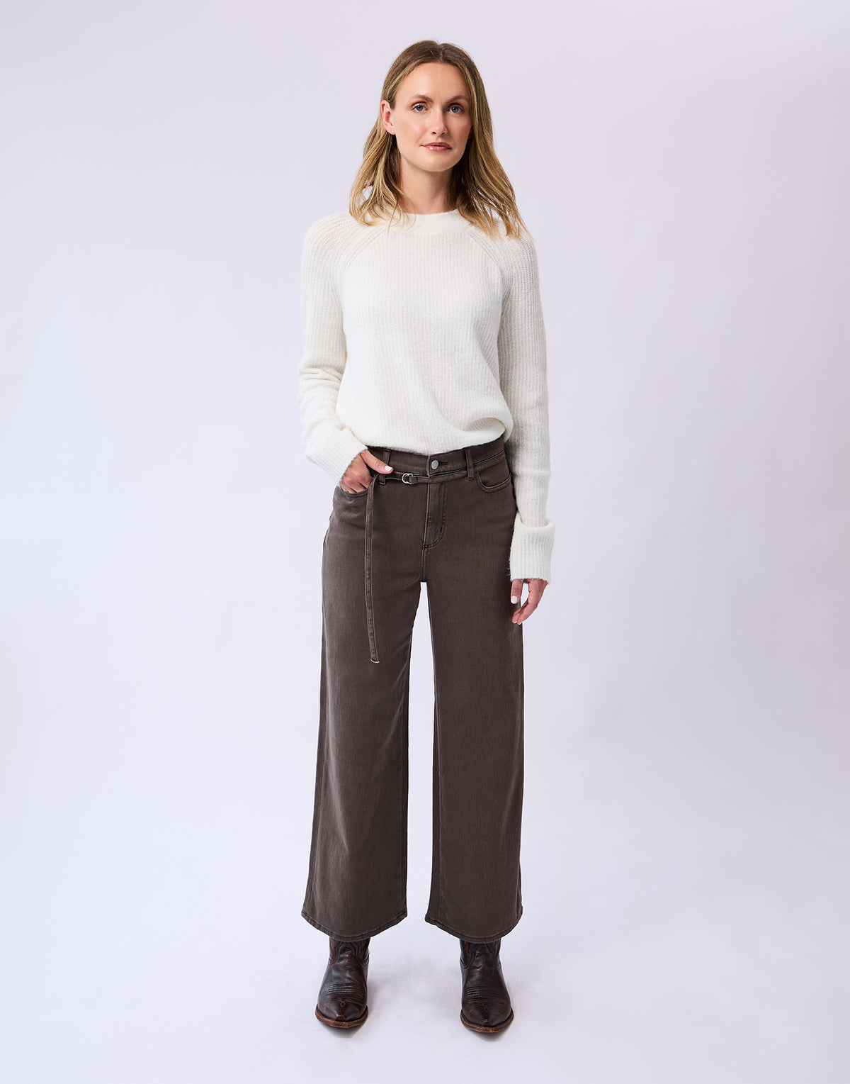 LILY WIDE LEG JEANS / CHALET