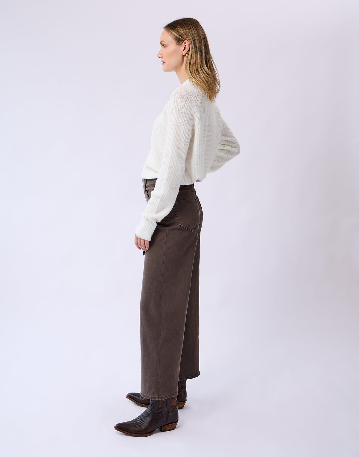 LILY WIDE LEG JEANS / CHALET