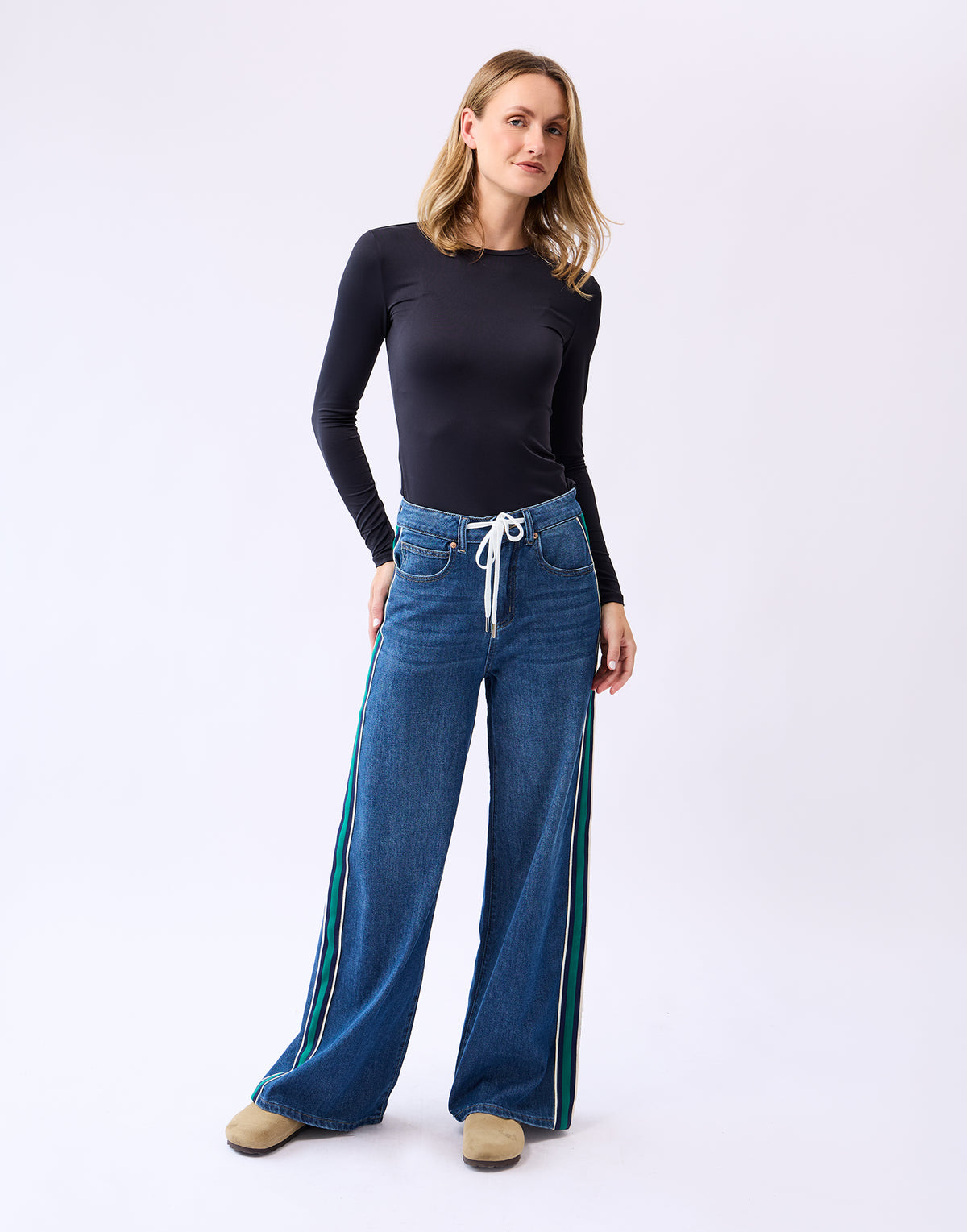 LILY WIDE LEG JEANS / SPRUCE
