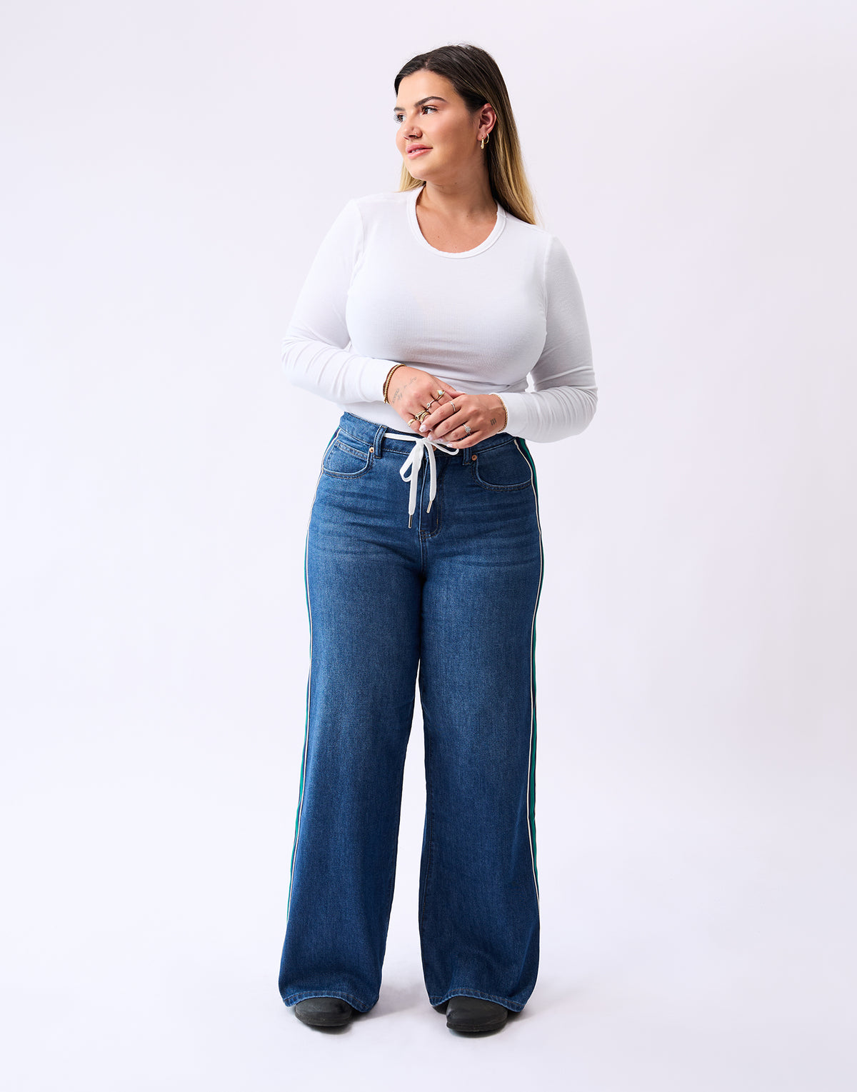 LILY WIDE LEG JEANS / SPRUCE