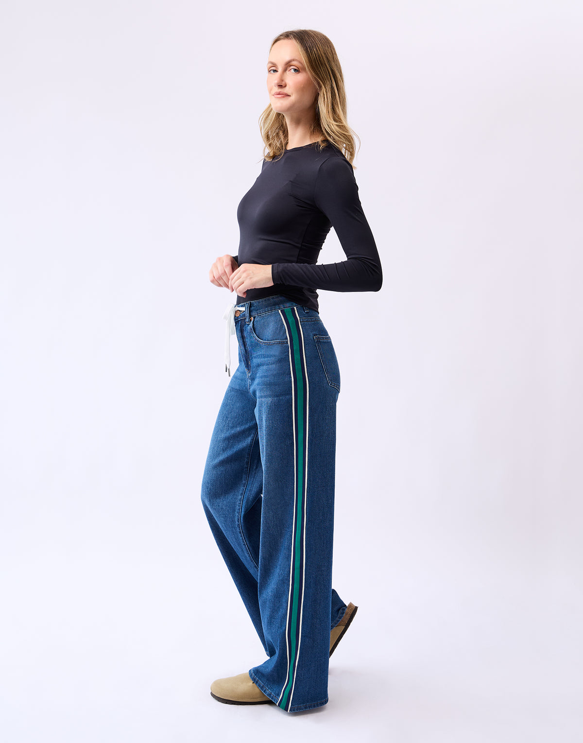 LILY WIDE LEG JEANS / SPRUCE