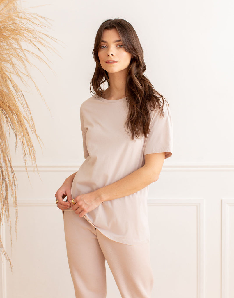 OVERSIZED BOYFRIEND TEE / DUSTY ROSE