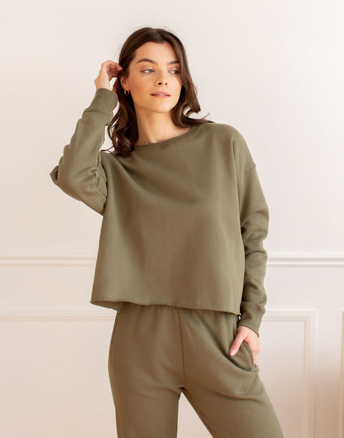 Khaki store sweatshirt womens