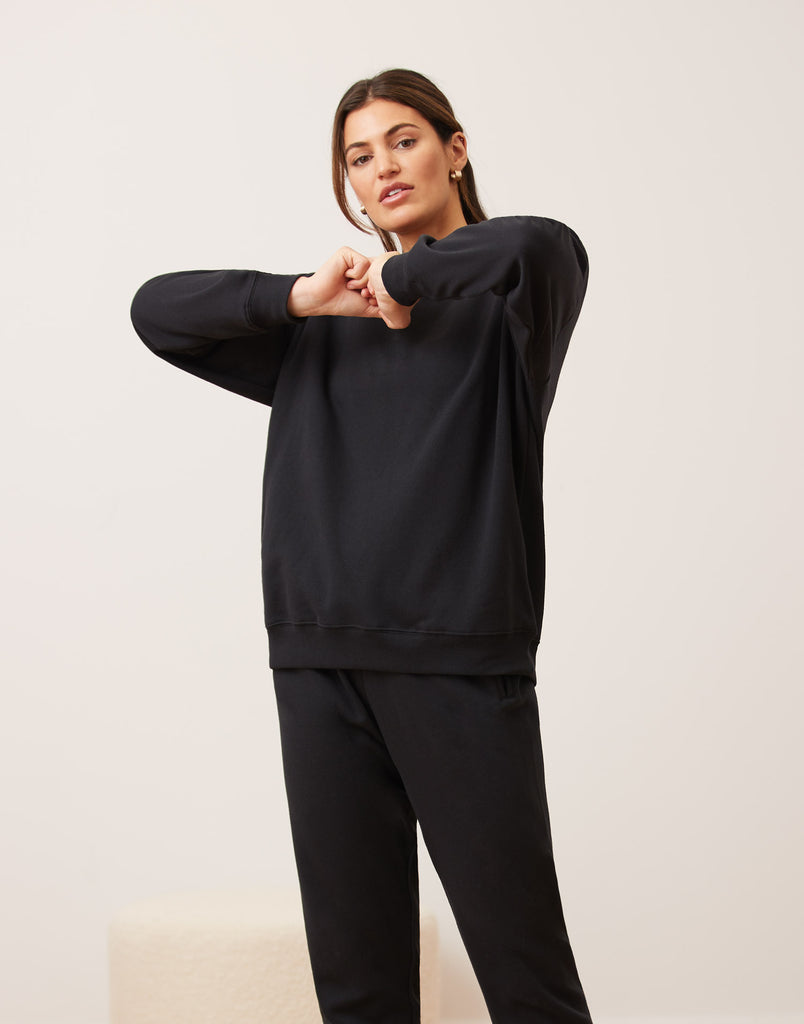 ALO YOGA Freestyle Mock Neck Sweatshirt - Putty - Light Pilling - Size Small