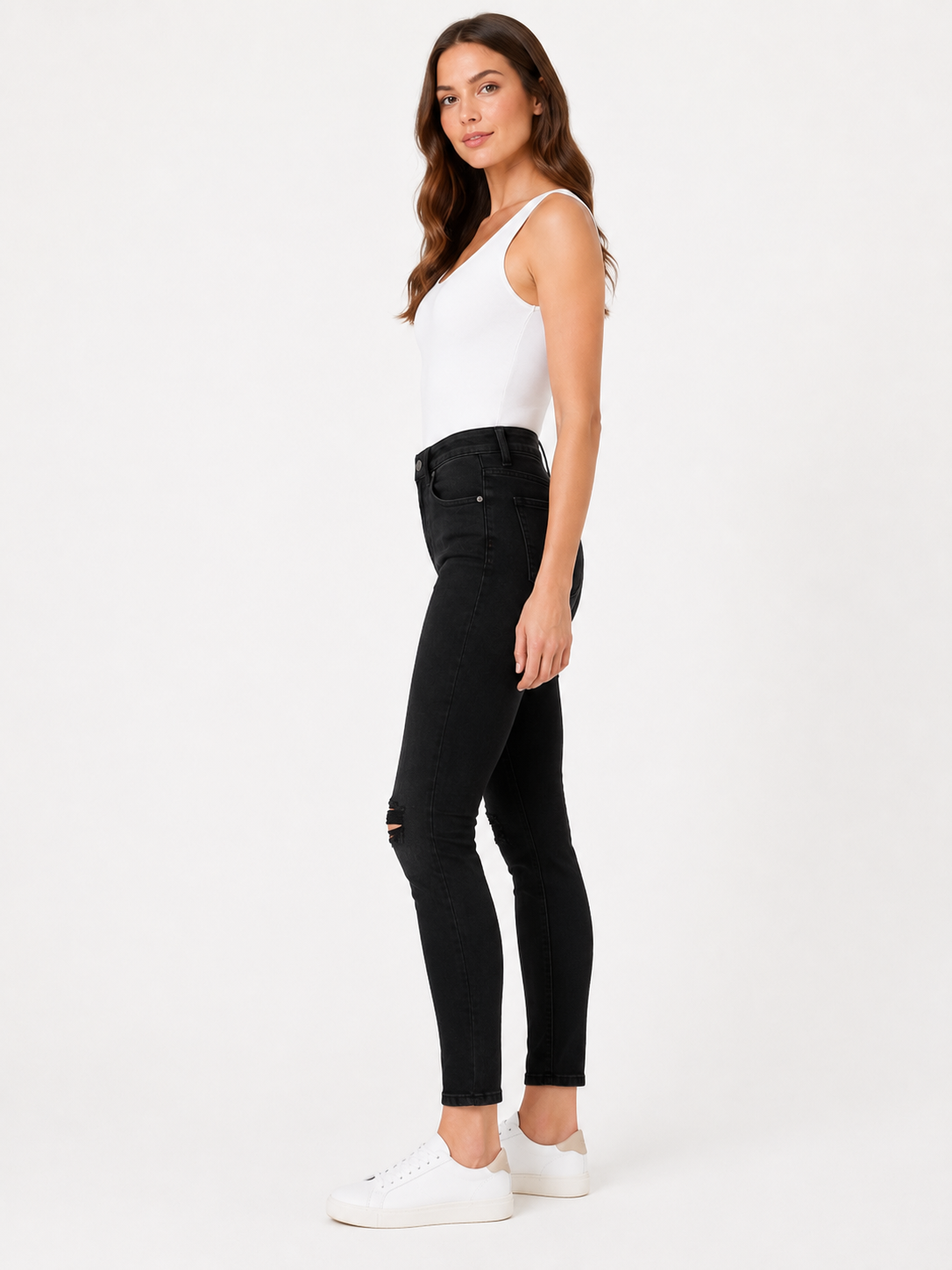 RACHEL SKINNY JEANS / MID RISE BLACK