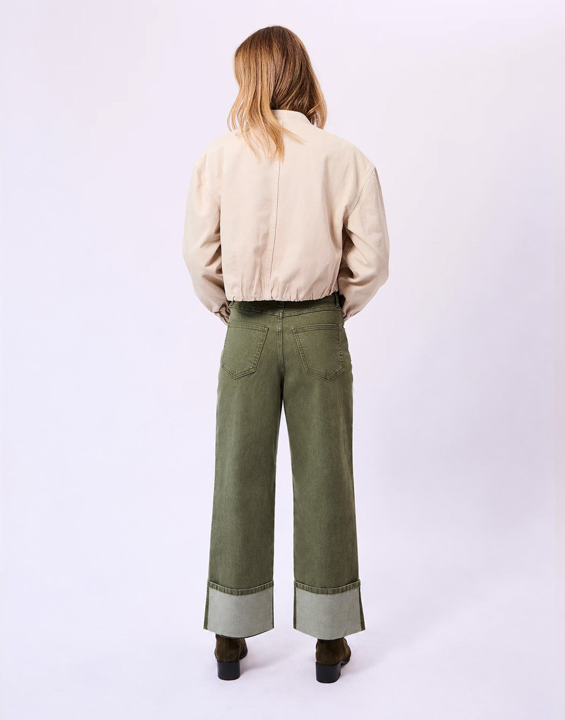 LILY WIDE LEG JEANS / FOREST