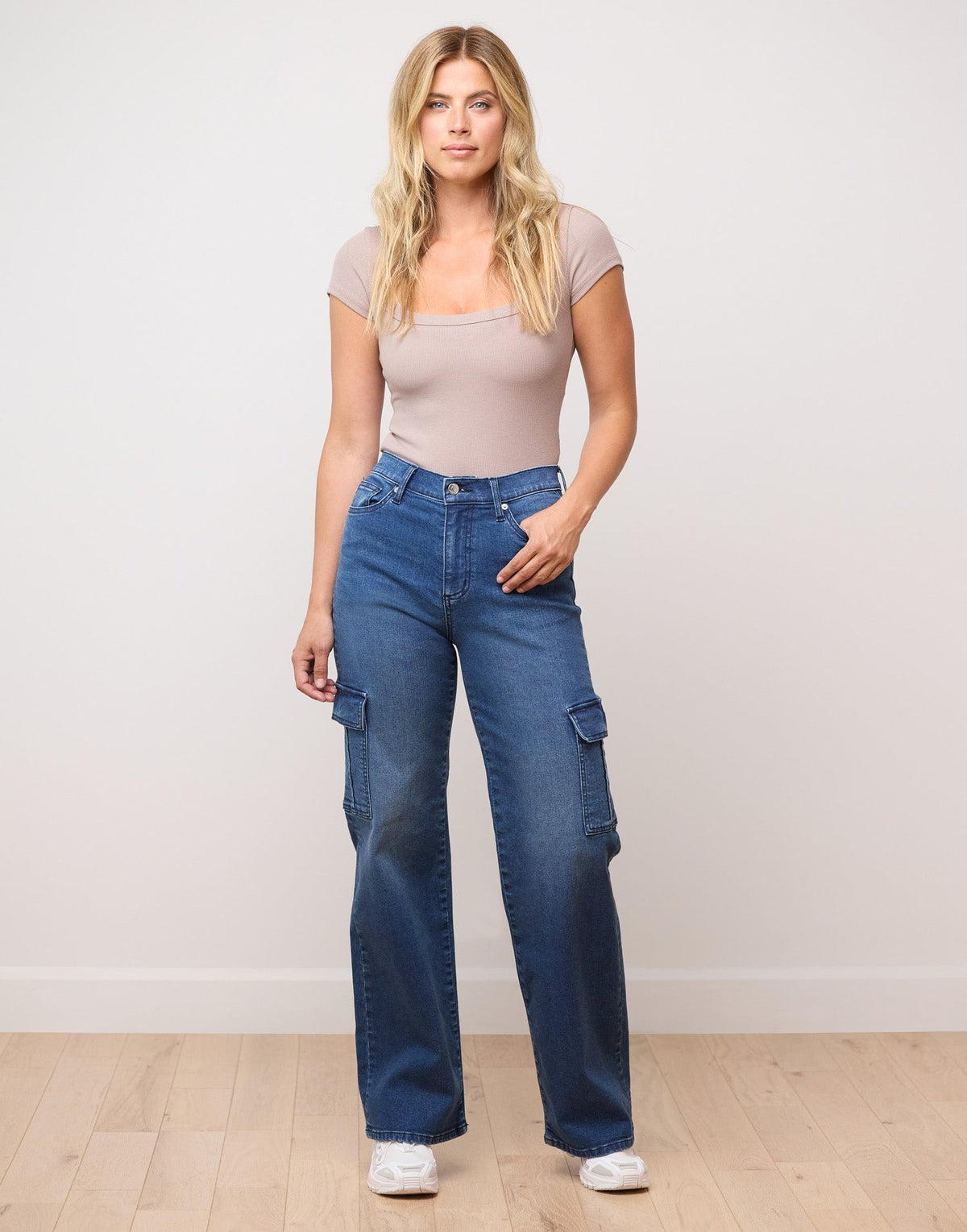 LILY WIDE LEG JEANS / OXFORD BLUE CARGO